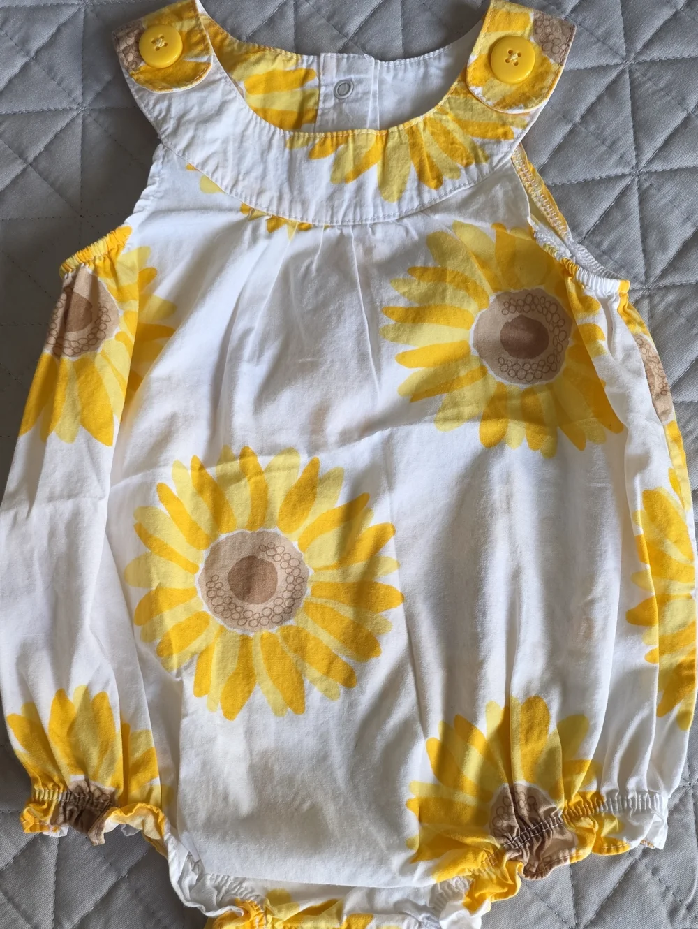 Carter's White and Yellow Sunflower Baby Romper